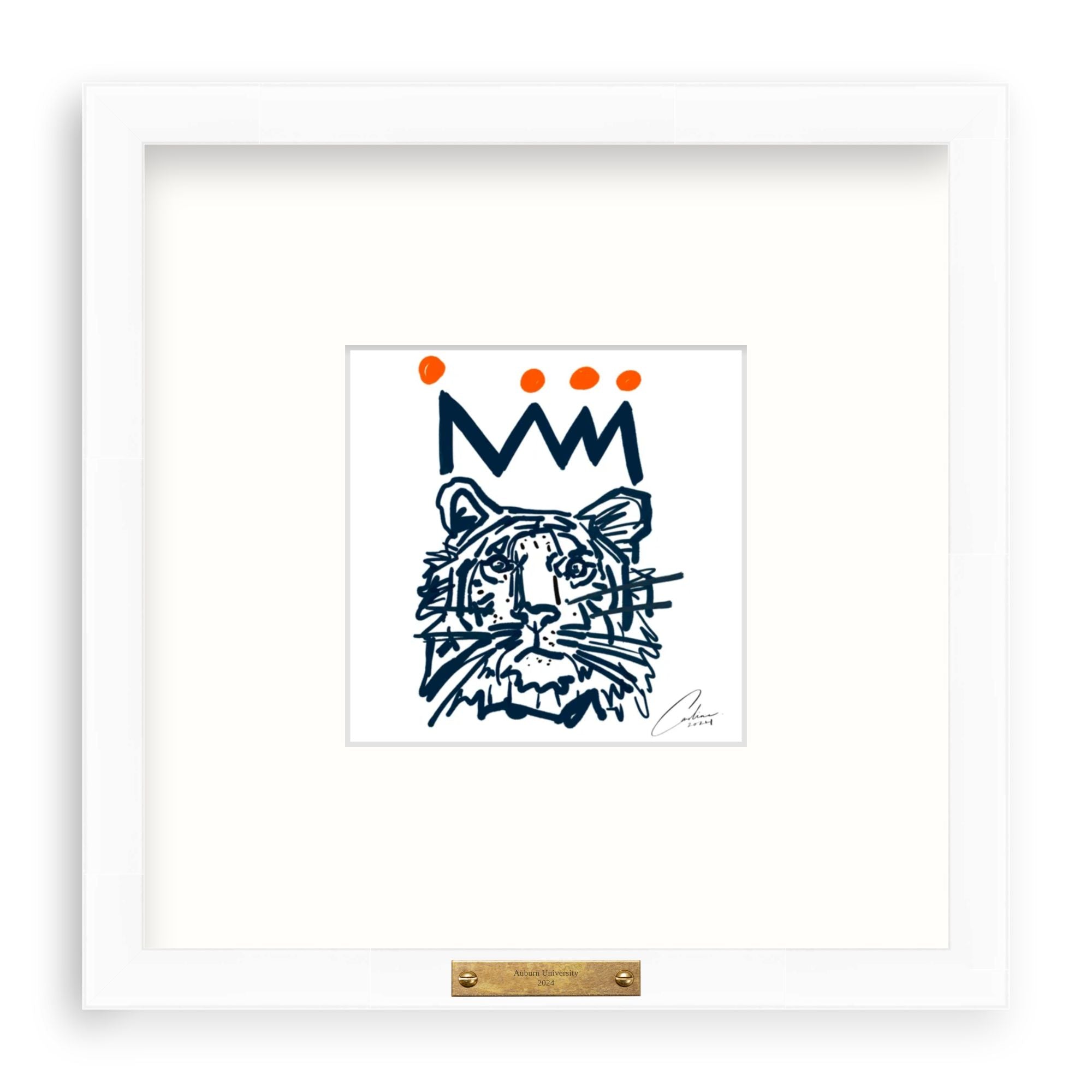 Navy x Orange Tiger Fine Art Print