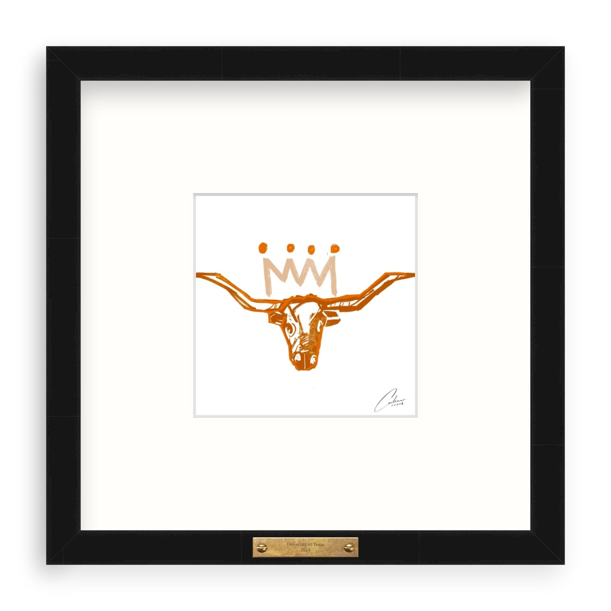 Burnt Orange x White Longhorn Fine Art Print