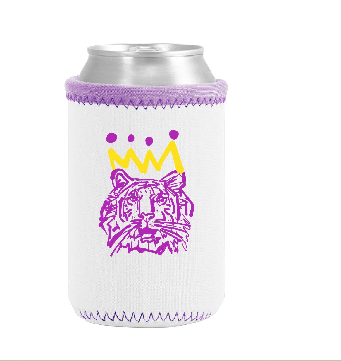 Purple x Gold Tiger Koozie