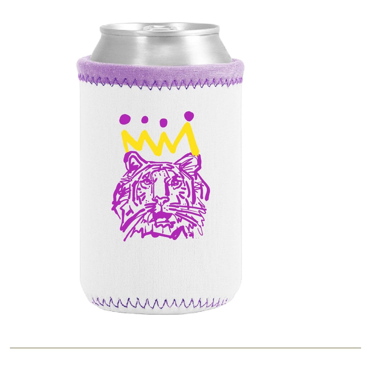 Purple x Gold Tiger Koozie