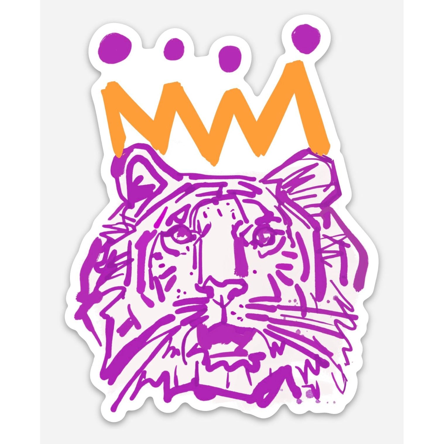 Orange x Purple Tiger Vinyl Sticker