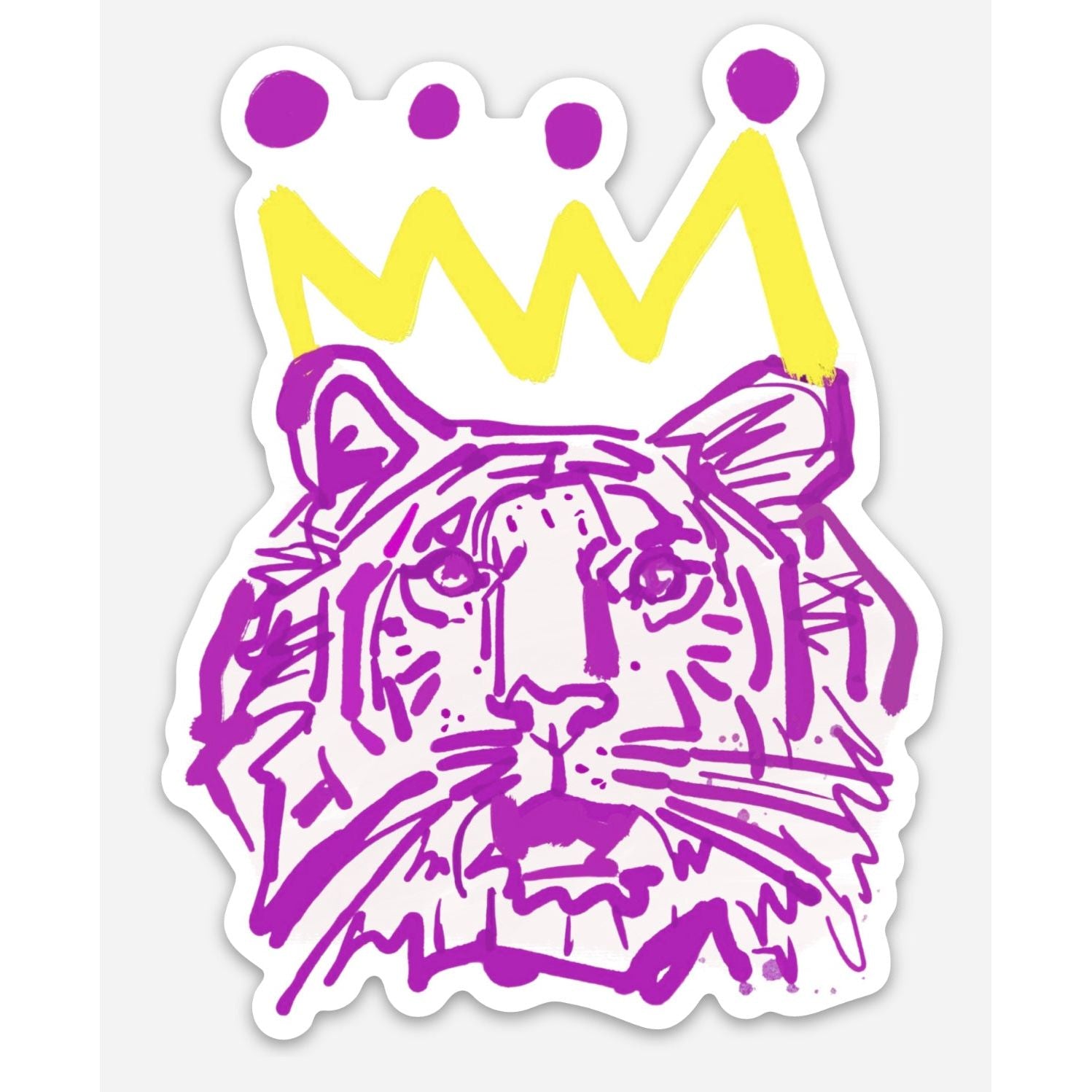 Purple x Gold Tiger Vinyl Sticker