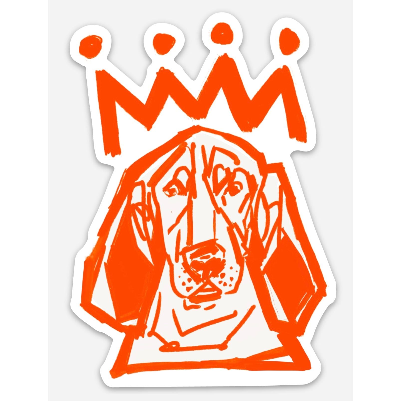 Orange x White Hound Car Decal