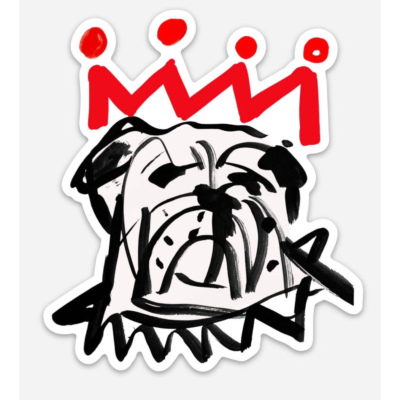 Red x Black Bulldog Vinyl Sticker