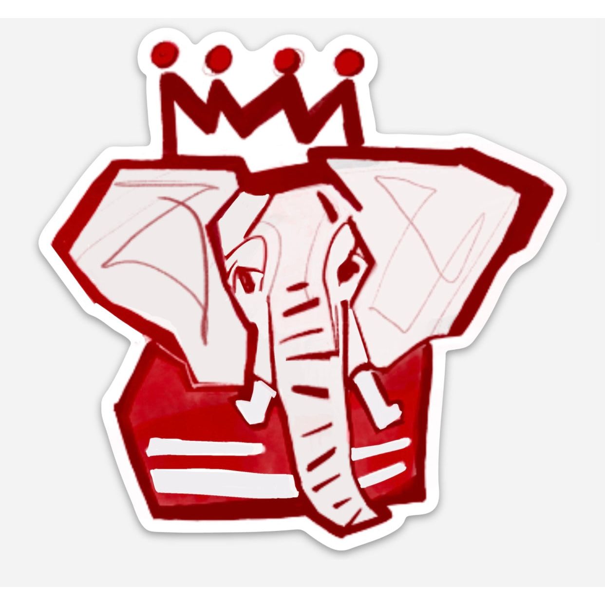 Crimson x White Elephant Car Decal