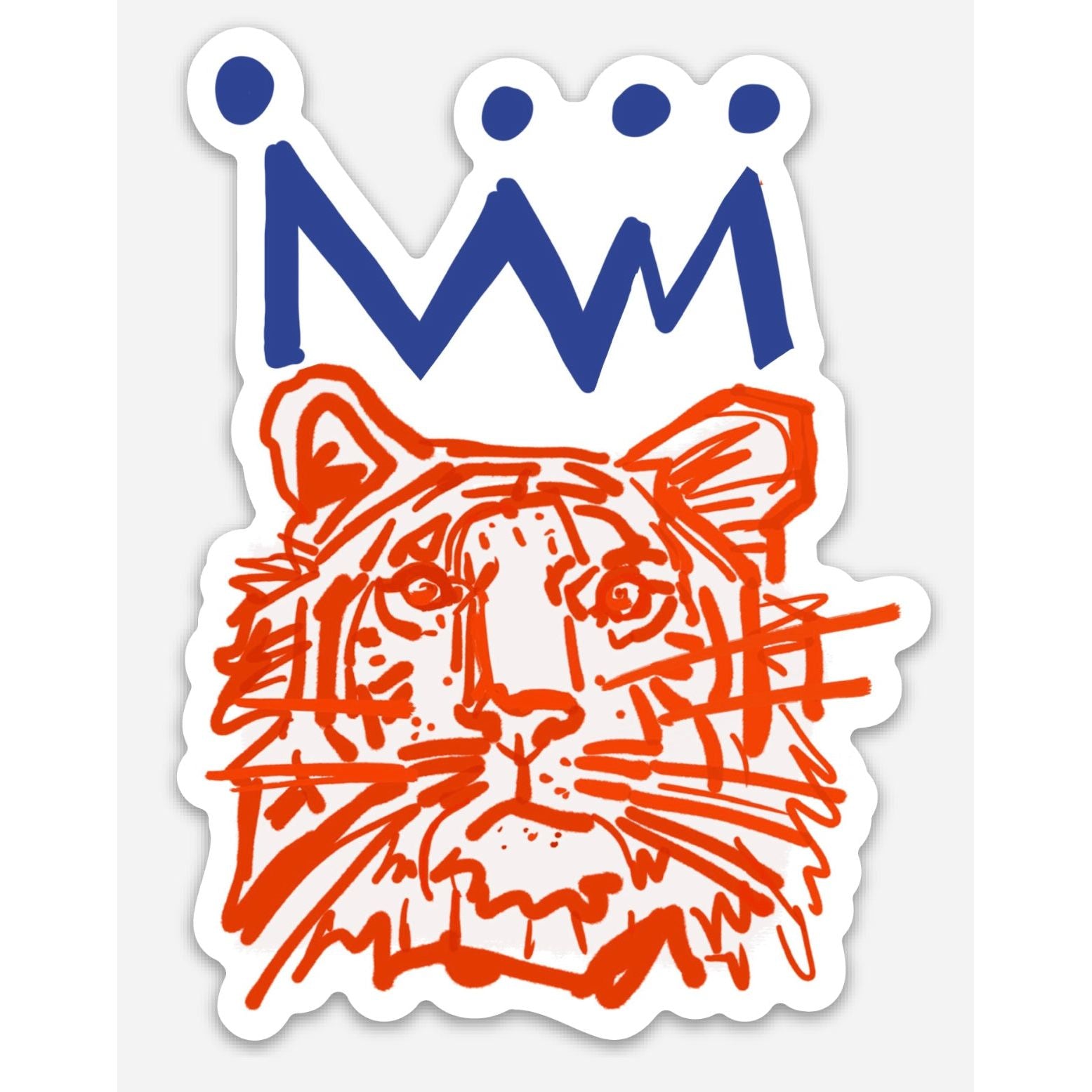 Navy x Orange Tiger Vinyl Sticker