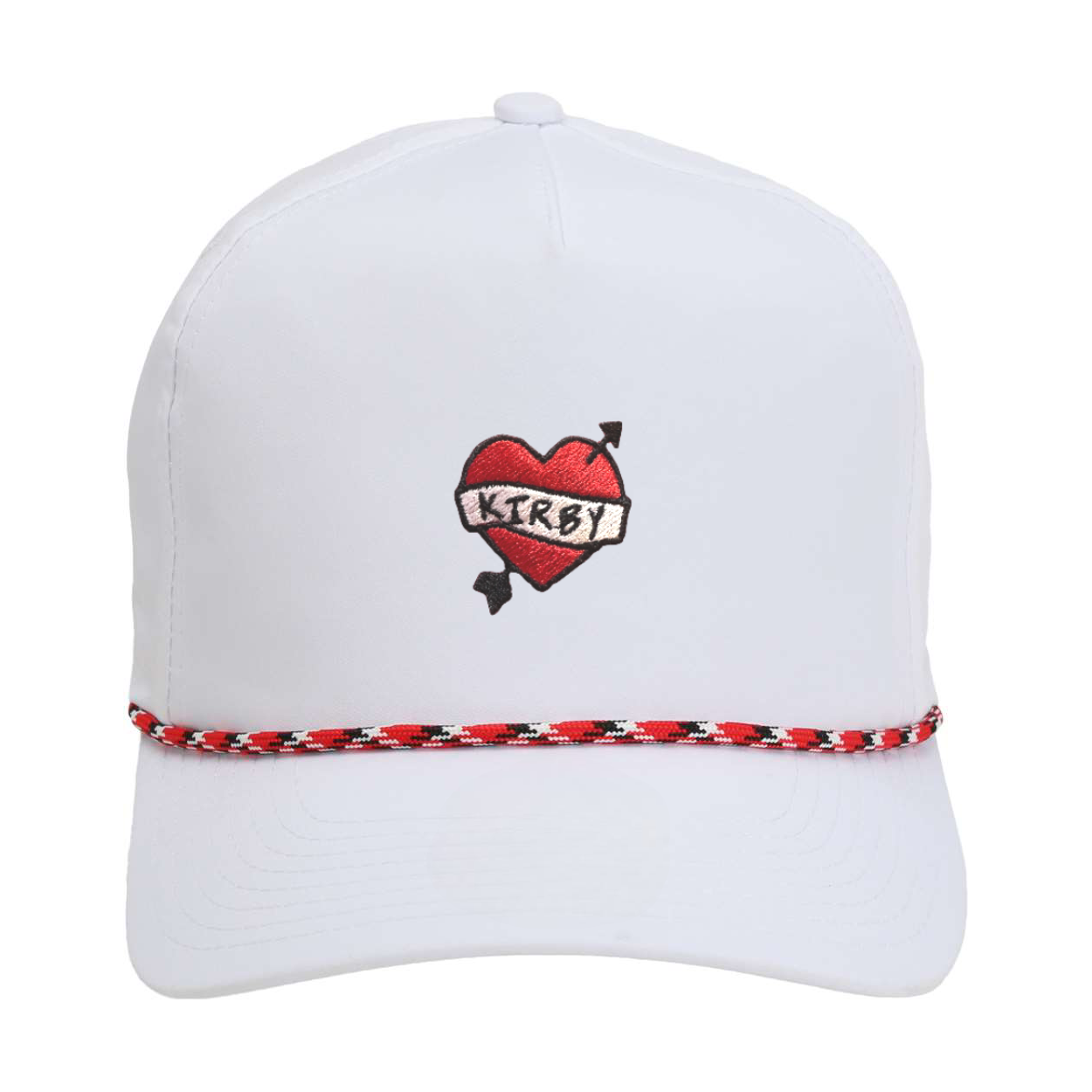 White Kirby Embroidered Vintage Rope Hat