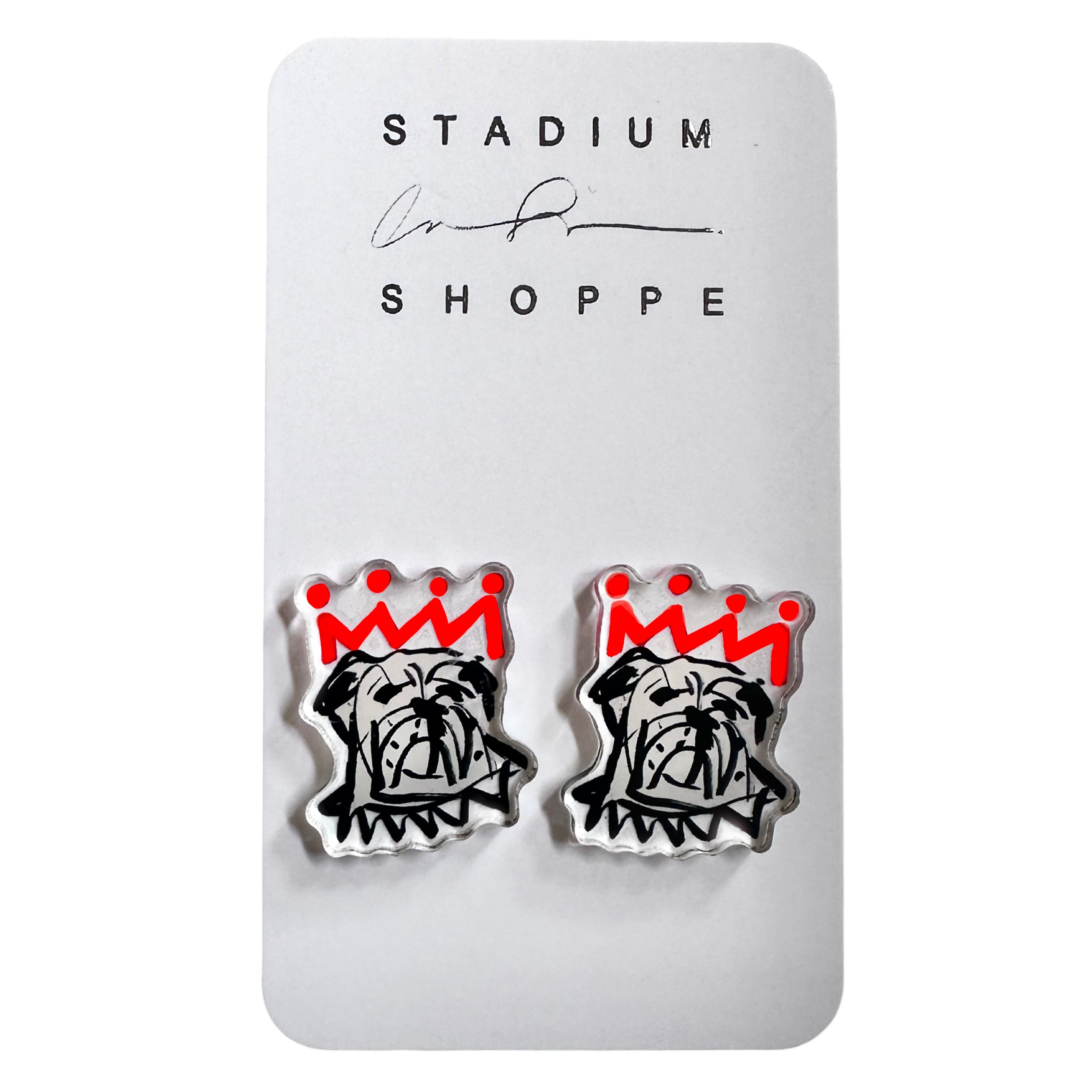 Red x Black Bulldog Gameday Earrings