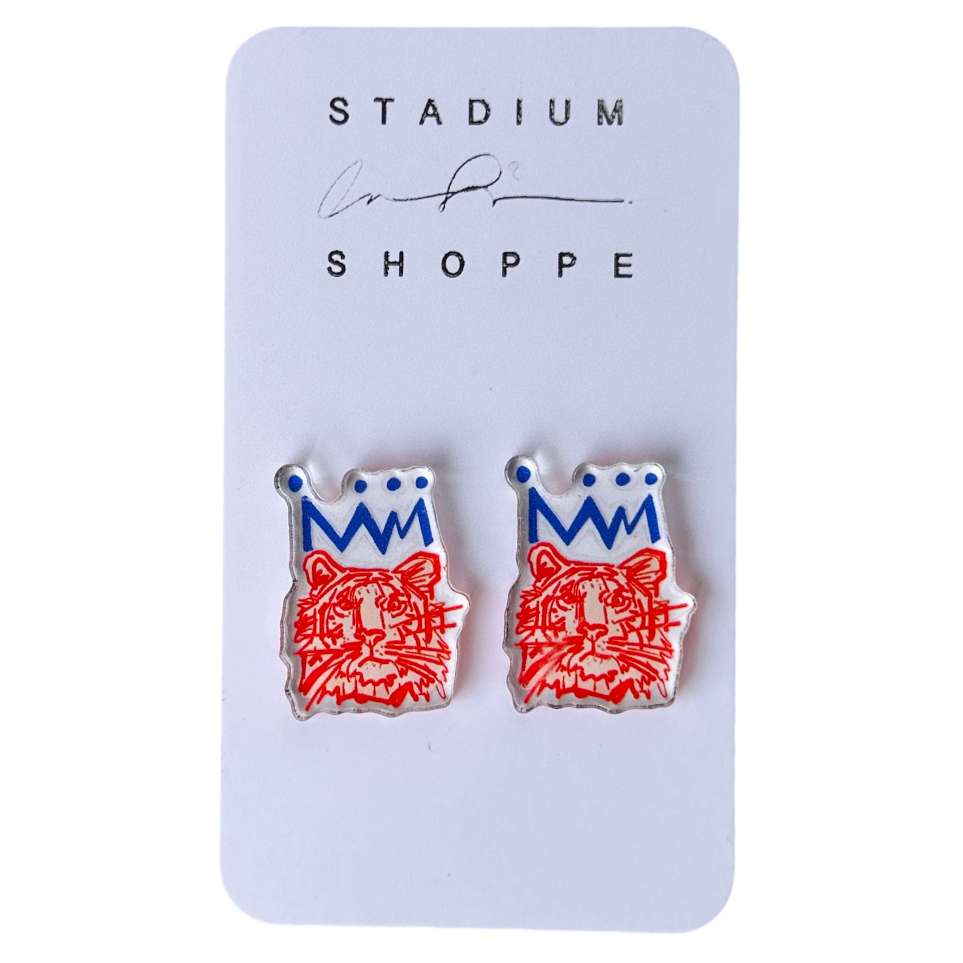 Navy x Orange Tiger Gameday Earrings