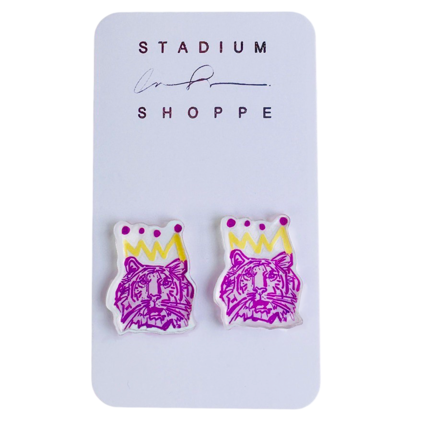 Purple x Gold Tiger Gameday Earrings