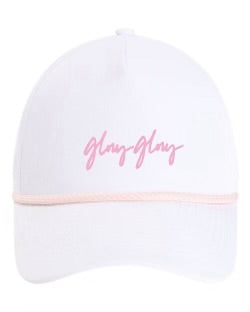 Embroidered White with Light Pink Glory Glory Rope Hat