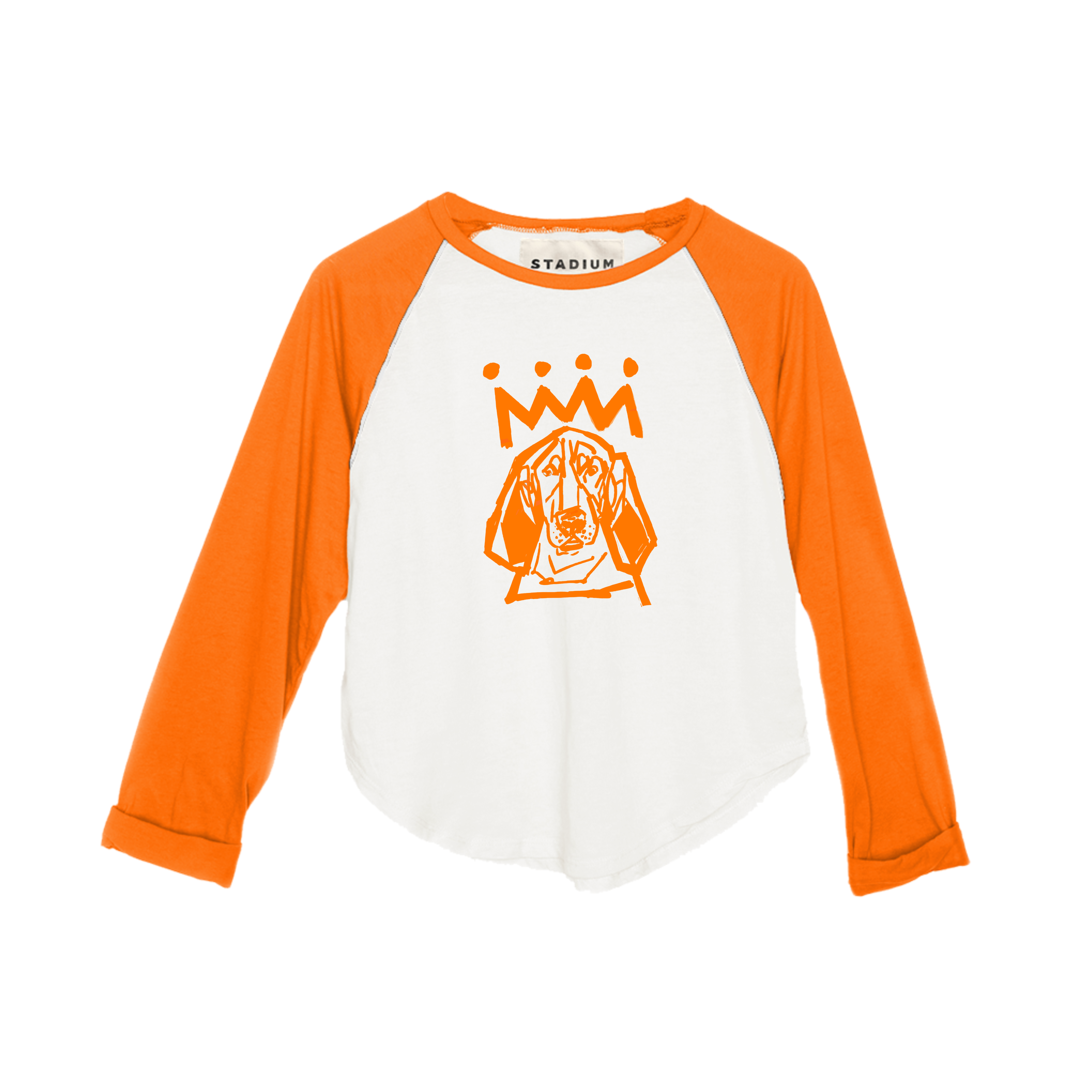 The Orange x White Vintage Baseball Crop