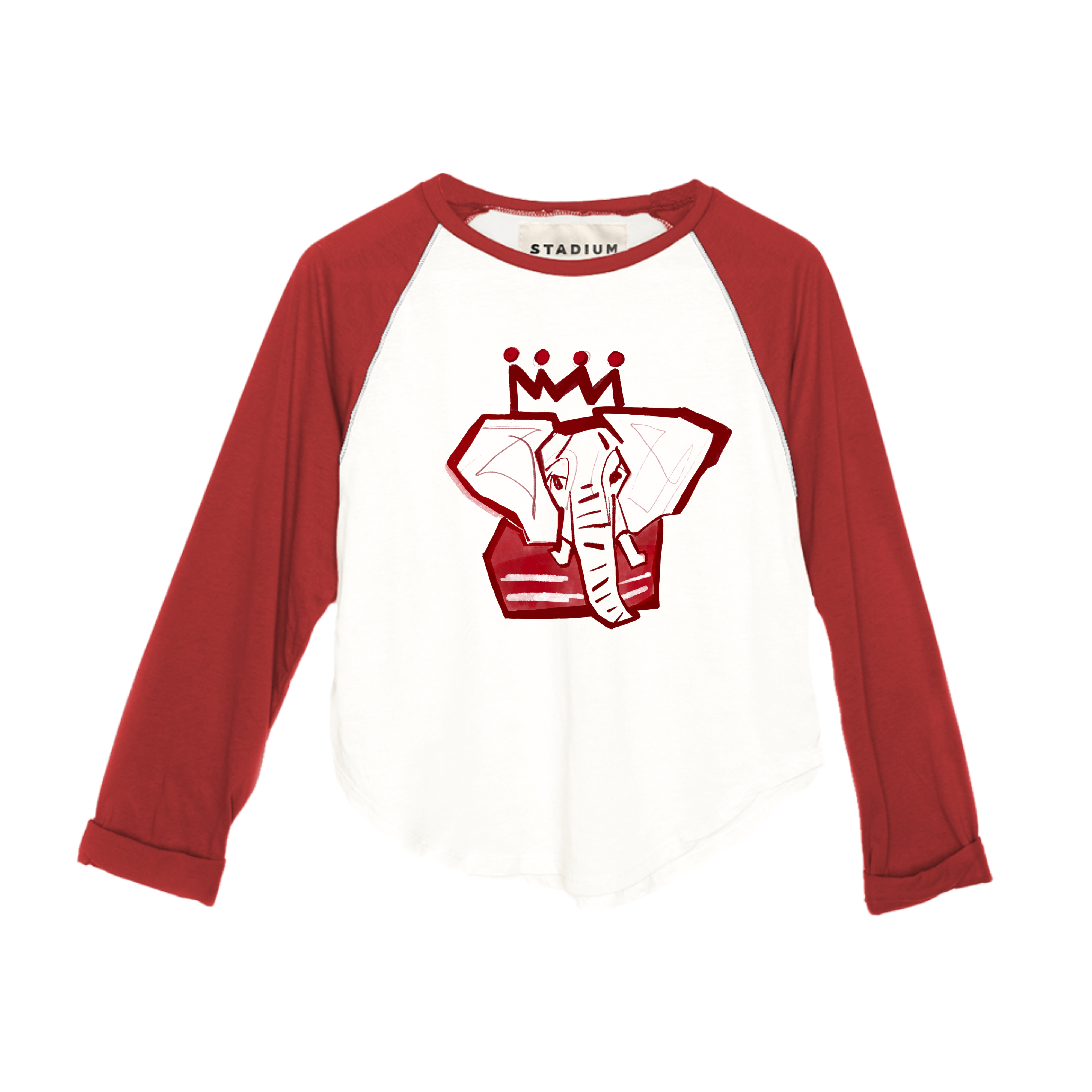 The Crimson x White Vintage Baseball Crop