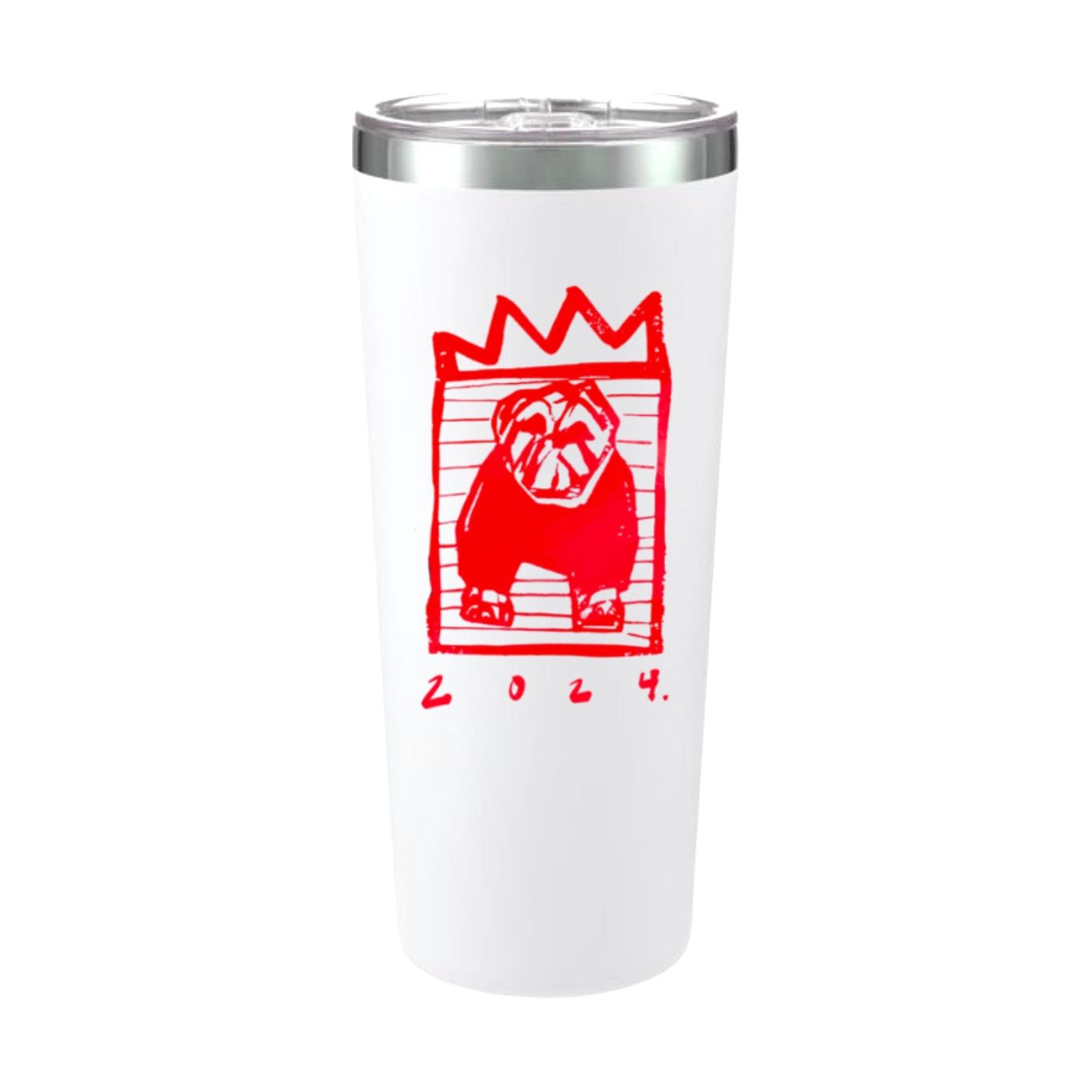 Red x Black Stripe Bulldog 20 oz. Travel Mug