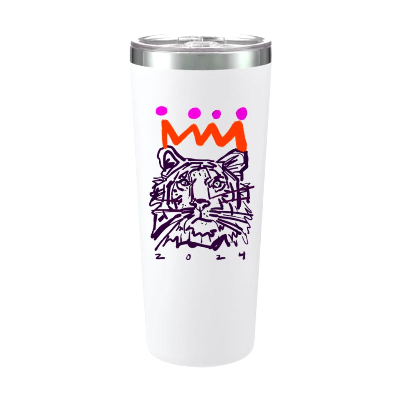 Orange x Purple Tiger 20 oz. Travel Mug