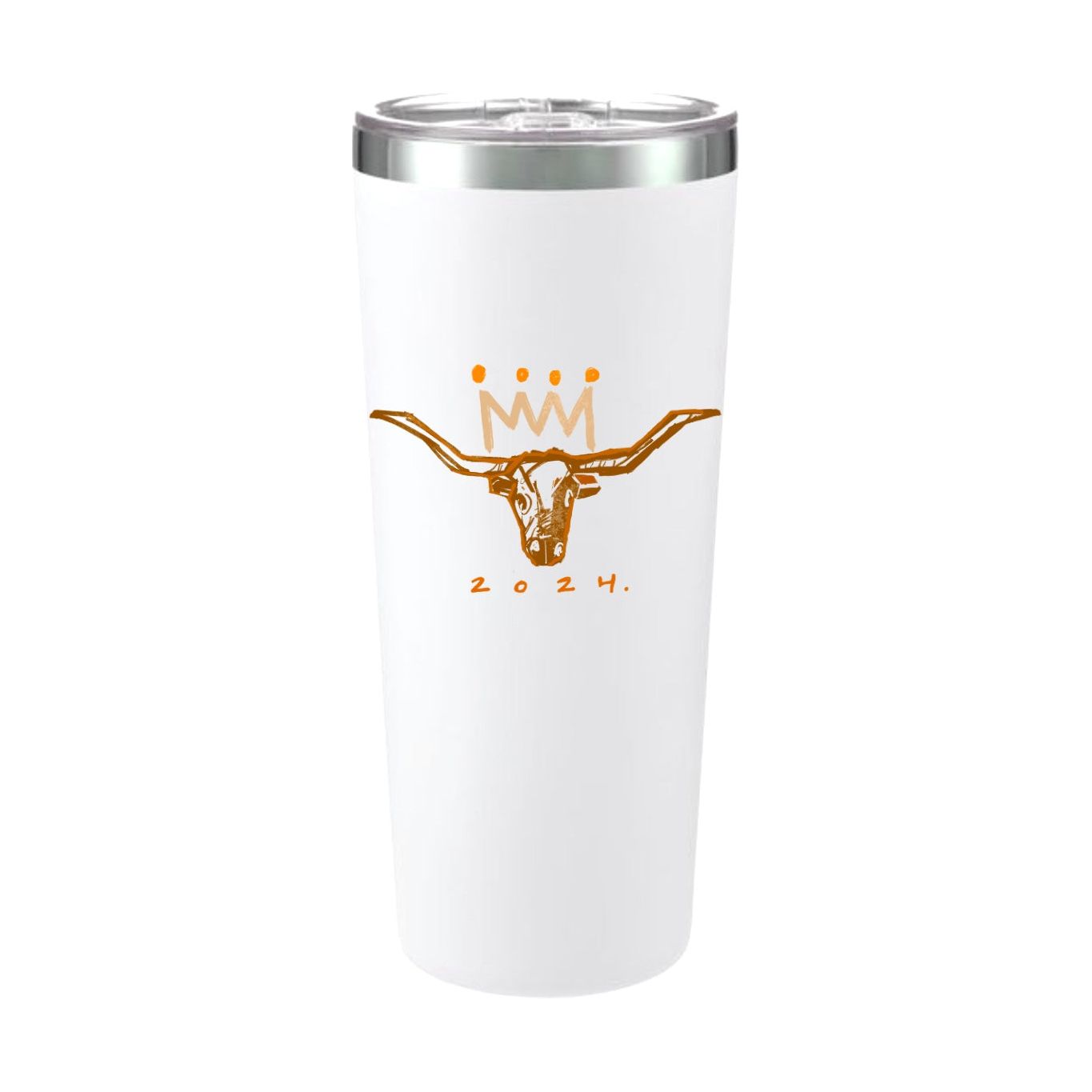 Burnt Orange x White Longhorn 20 oz. Travel Mug