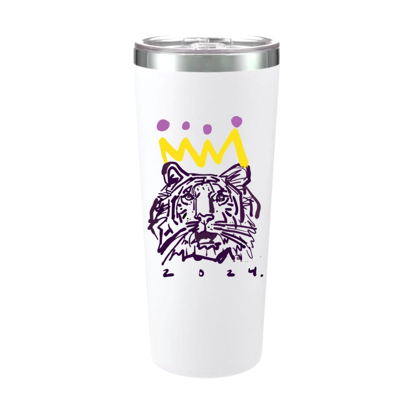 Purple x Gold Tiger 20 oz. Travel Mug