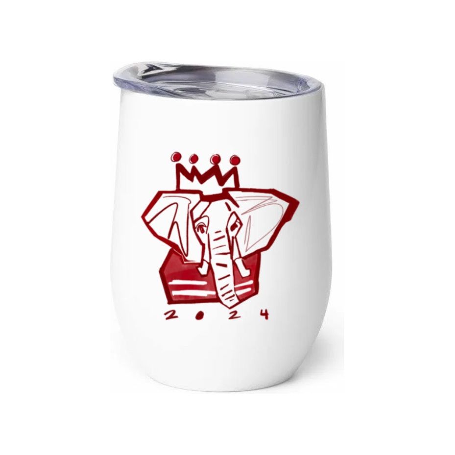 Crimson x White Elephant 12 oz. Tumbler