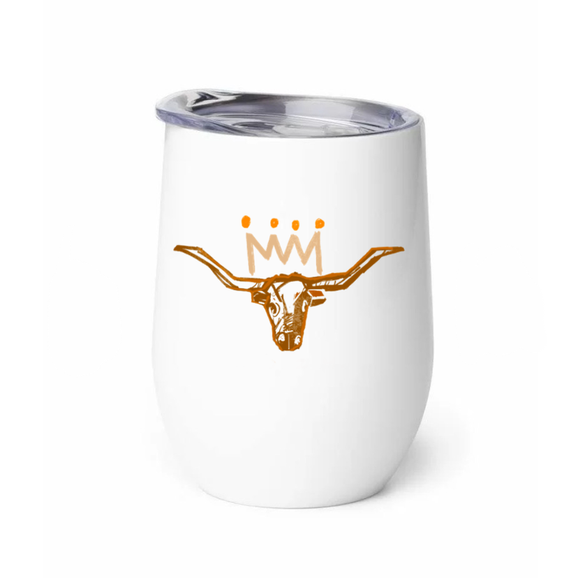 The Burnt Orange x White Longhorn 12 oz. Tumbler