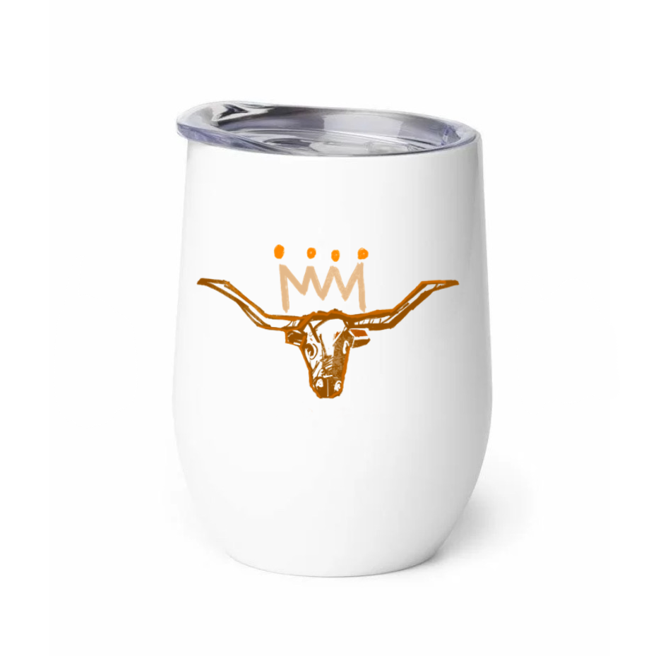 The Burnt Orange x White Longhorn 12 oz. Tumbler