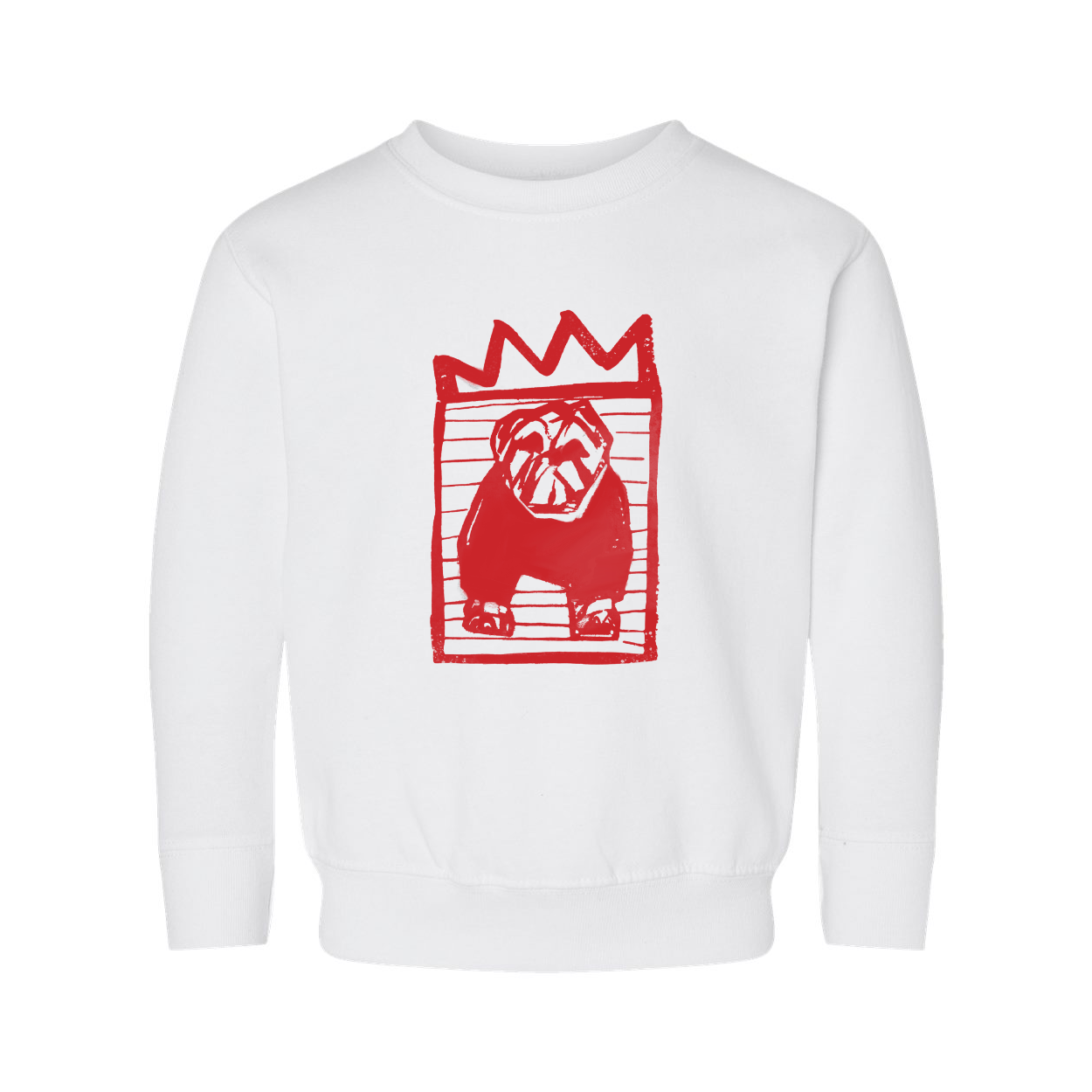 The Red x Black Striped Bulldog Youth Sweatshirt