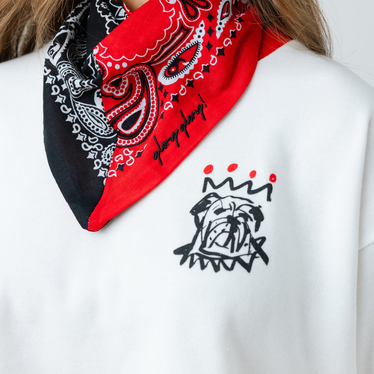 Red x Black Colorblocked Gameday Bandana