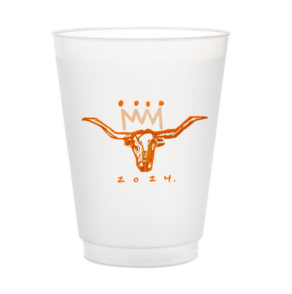 Burnt Orange x White Frosted Gameday Cups