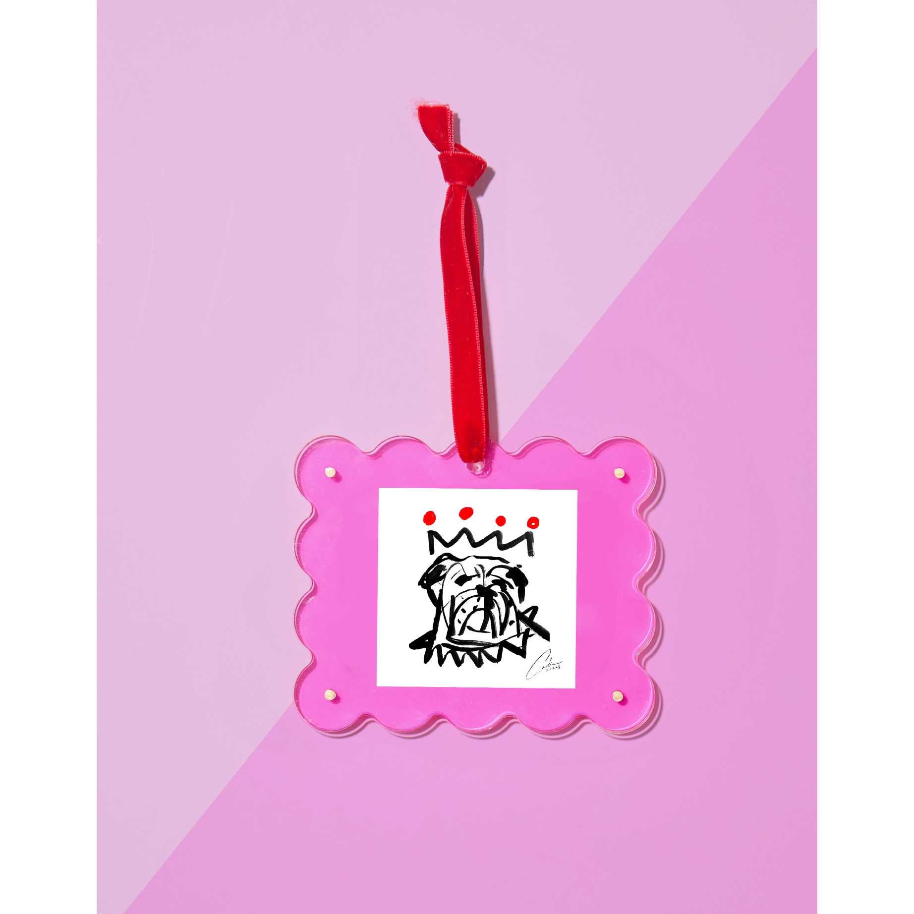 Hot Pink Frame Ornament