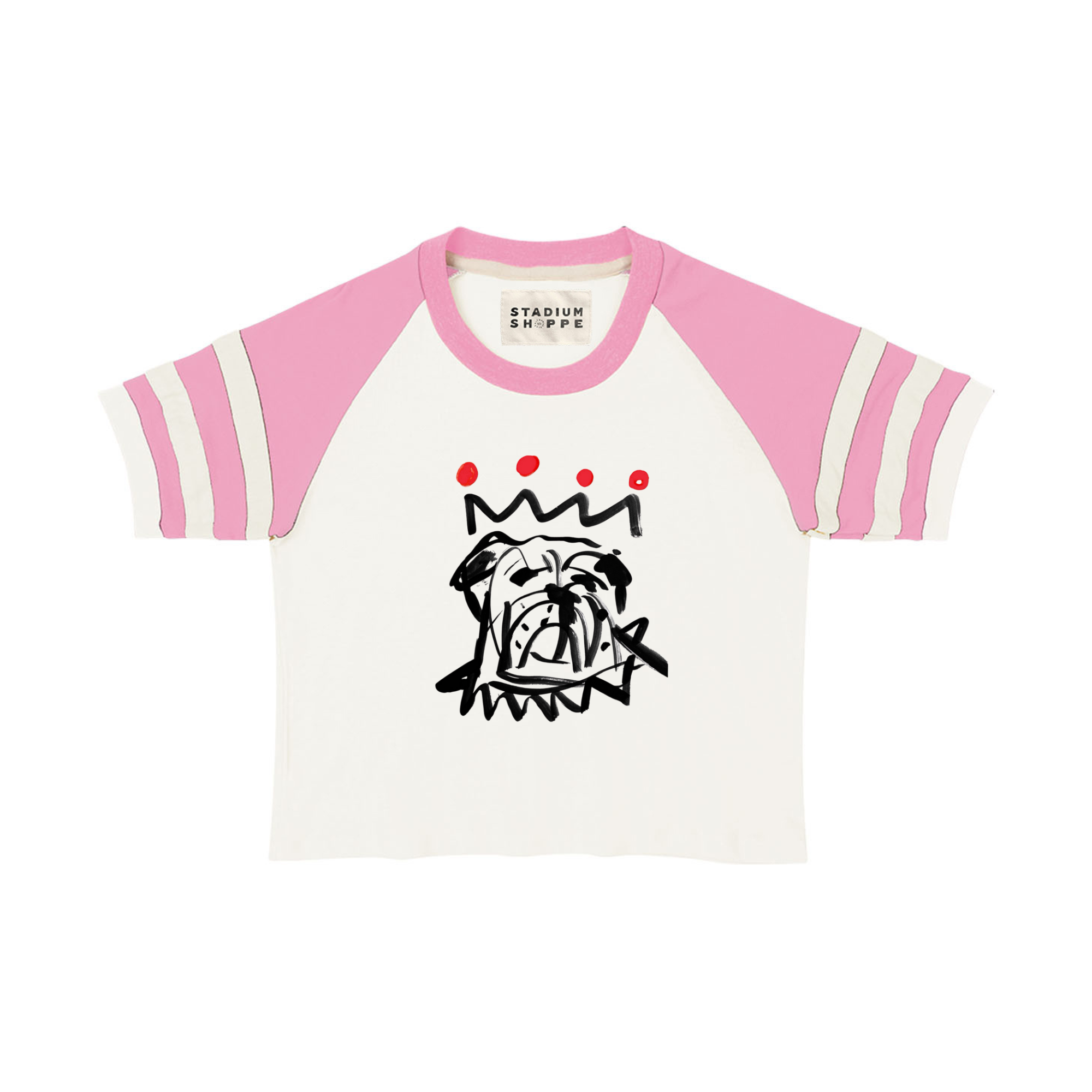The Red x Black Baseball Ringer Crop