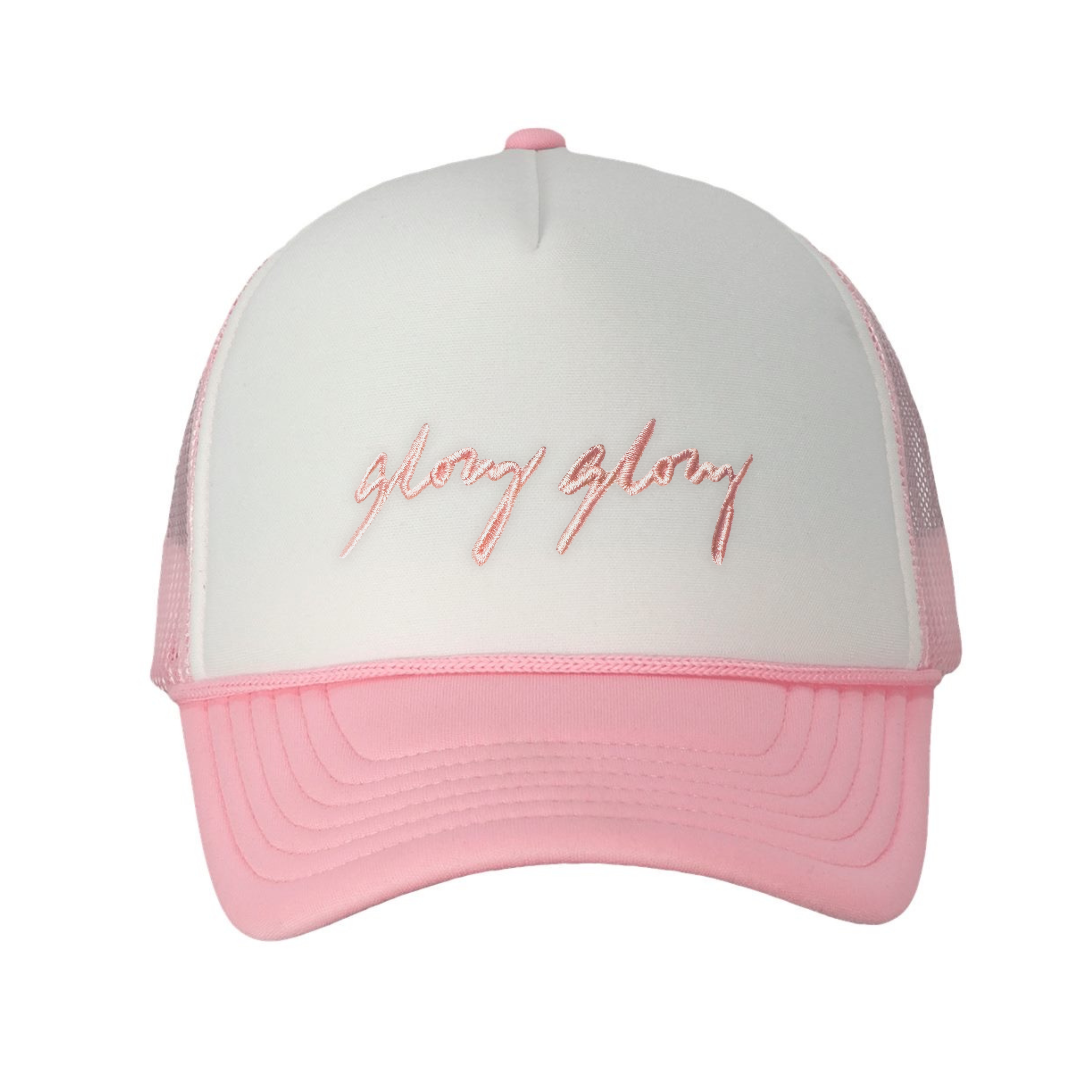 Foam Embroidered Glory Glory Pink Trucker