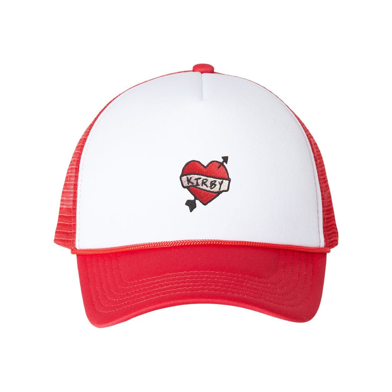 Red Embroidered Kirby Trucker Hat