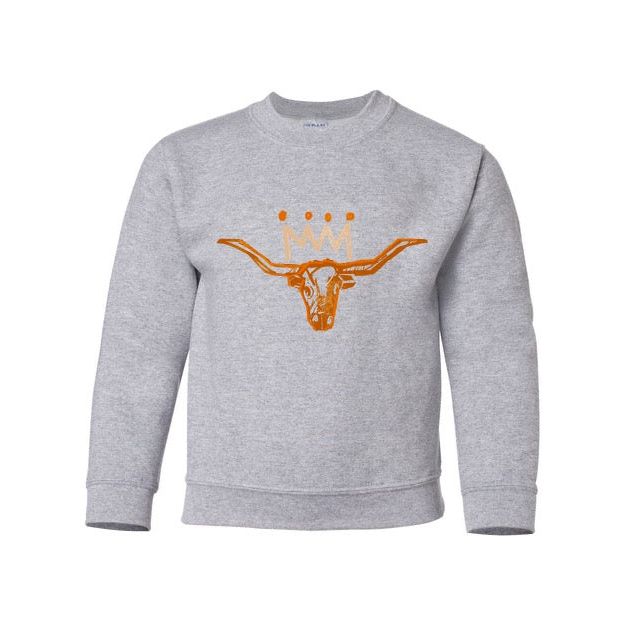 The Burnt Orange x White Longhorn Youth Sweatshirt