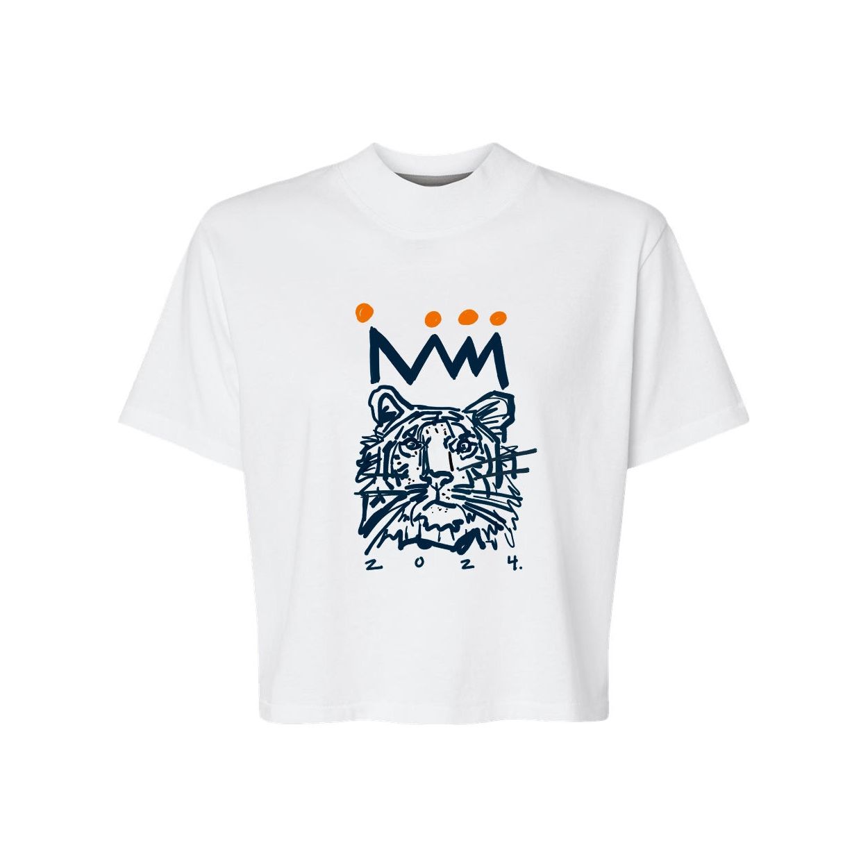 Navy x Orange Ladies Cropped (but not too cropped) Tee