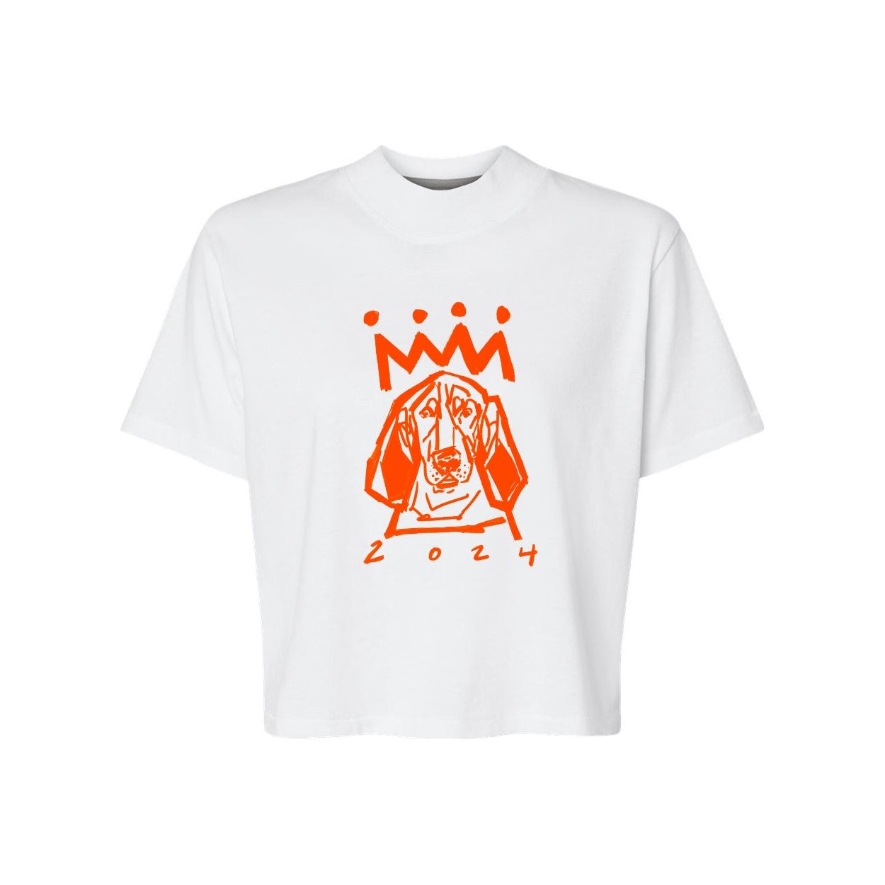 Orange x White Ladies Cropped (but not too cropped) Tee