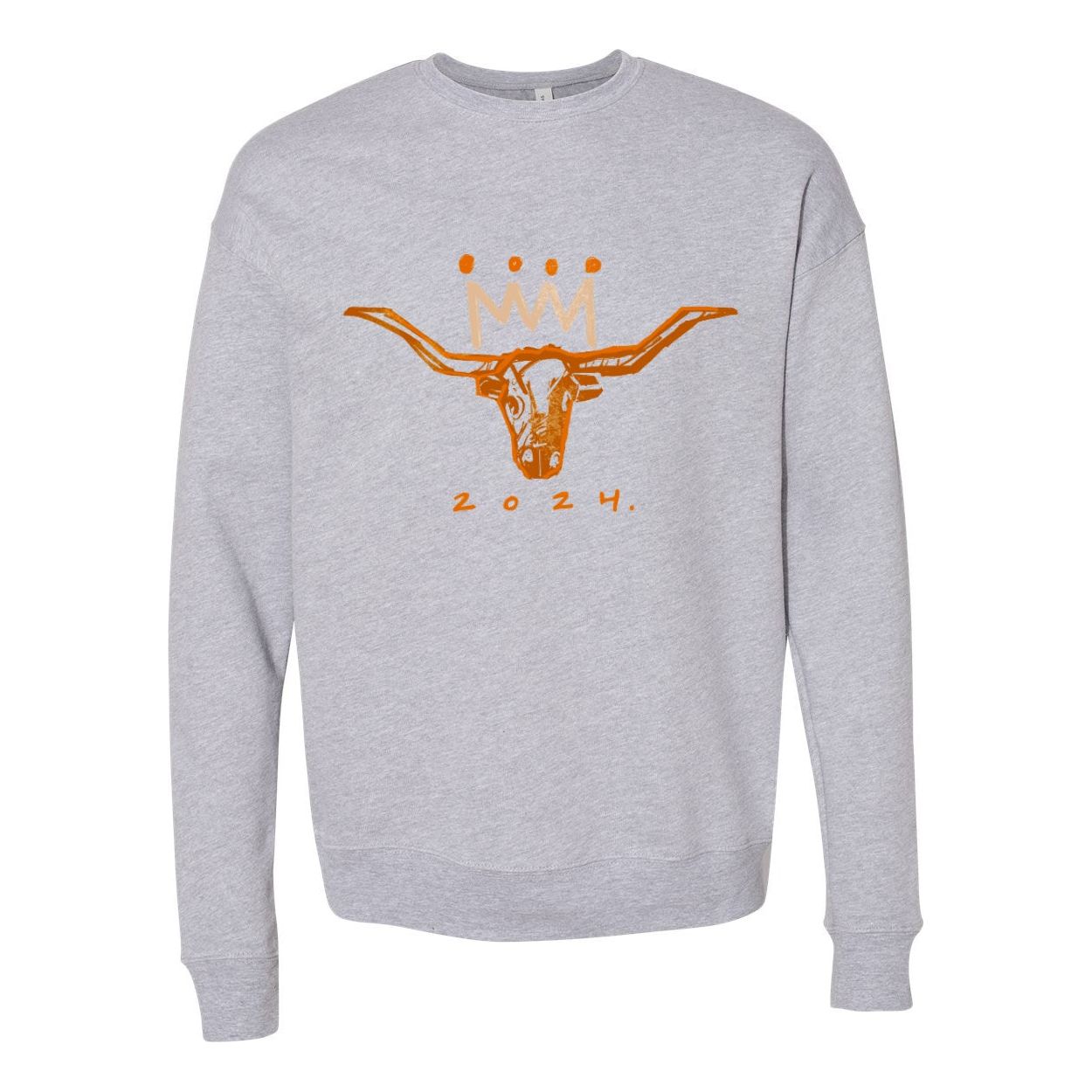 Burnt Orange x White Longhorn Adult Sweatshirt