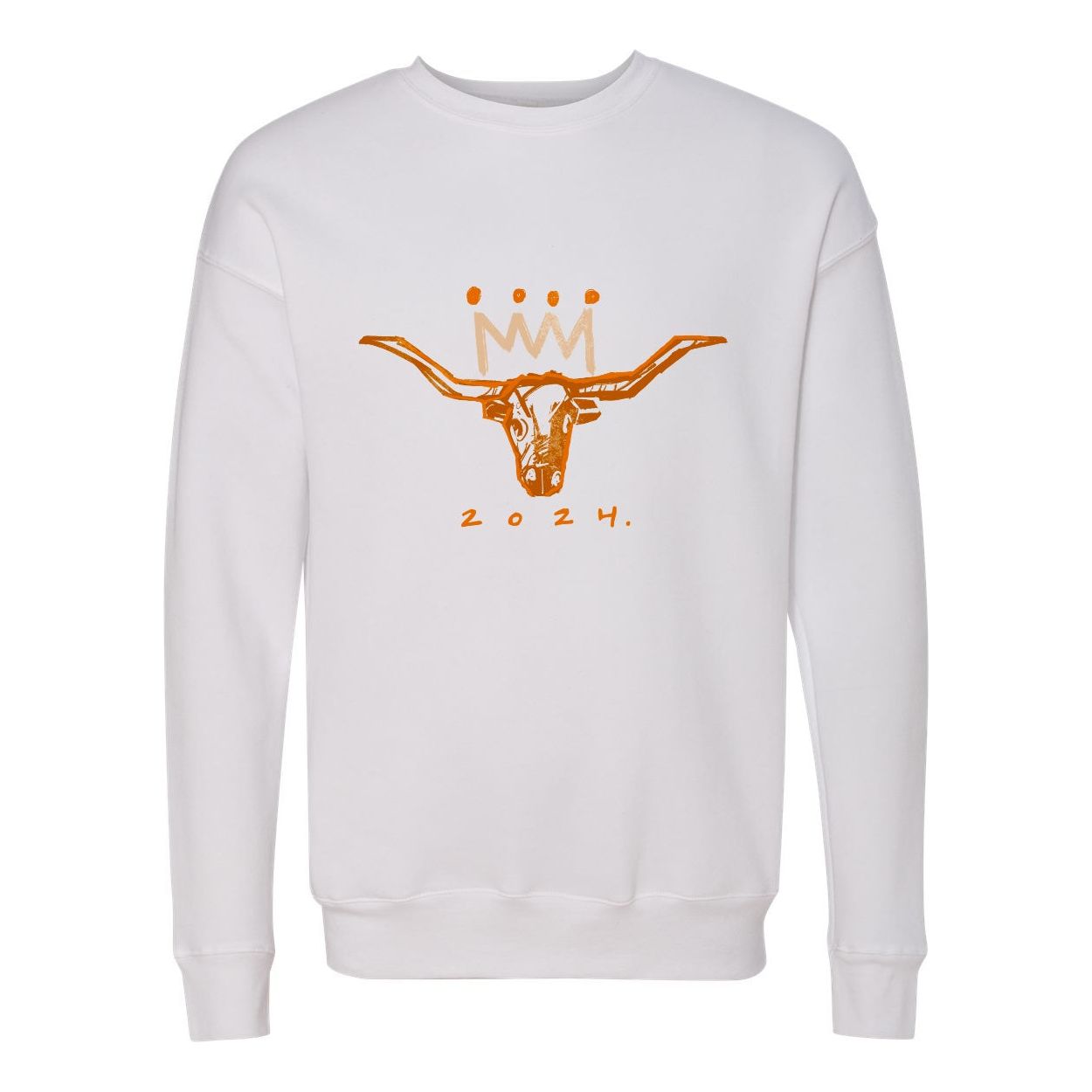 Burnt Orange x White Longhorn Adult Sweatshirt