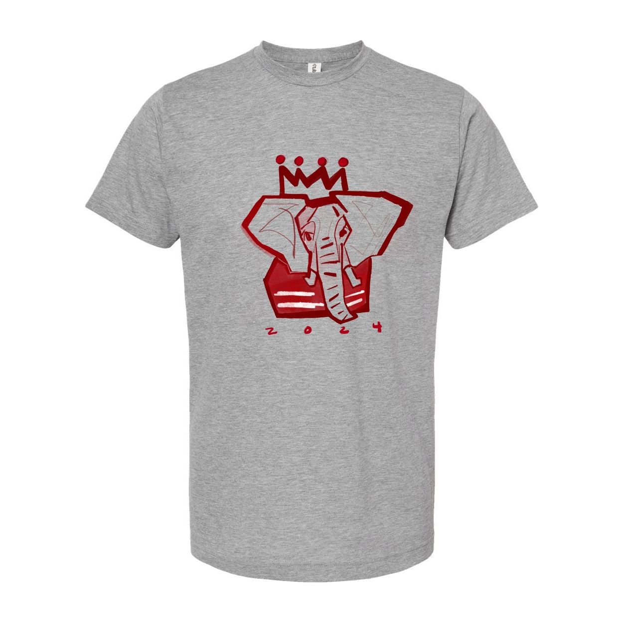 Crimson x White Elephant Adult T-Shirt