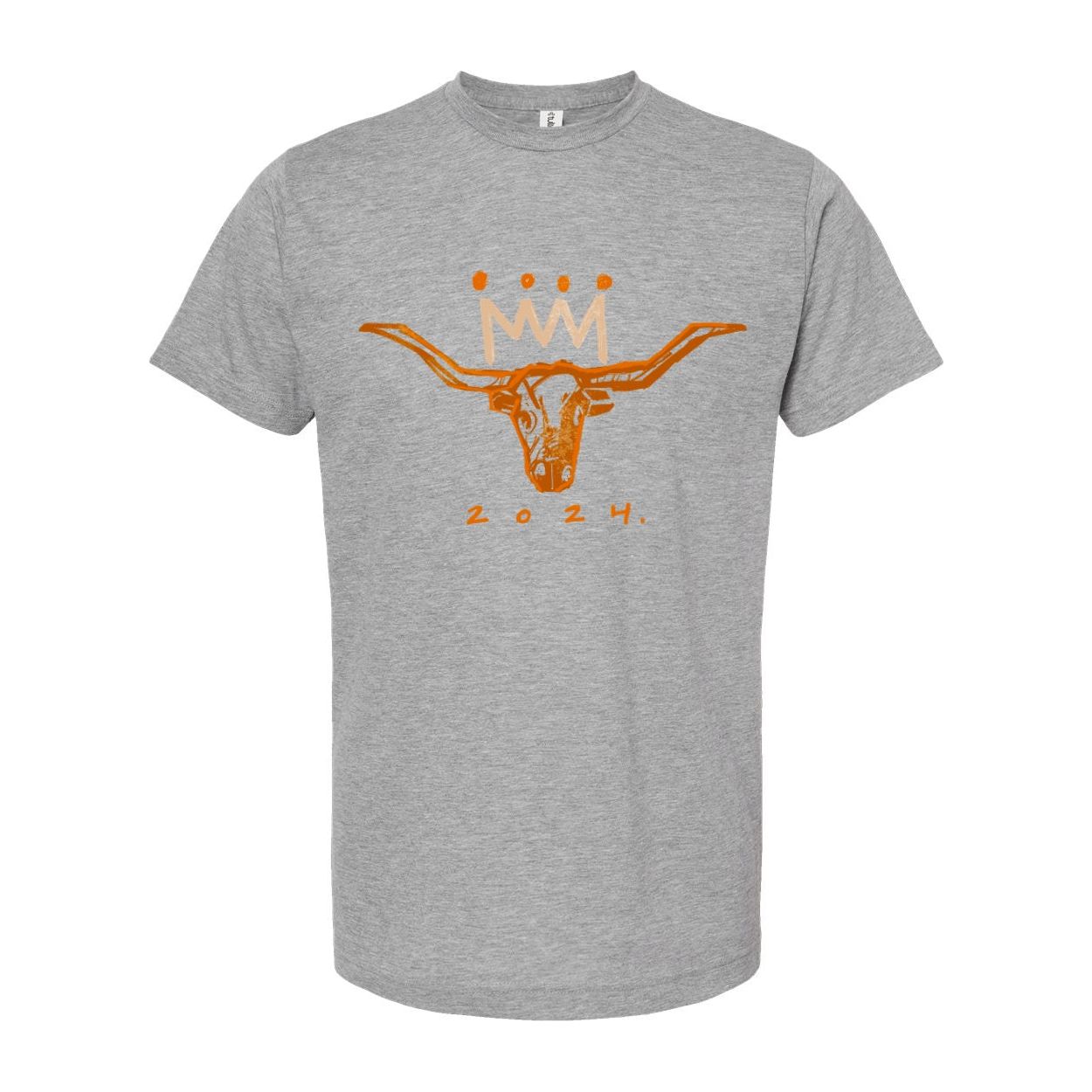 Burnt Orange x White Longhorn Adult T-Shirt