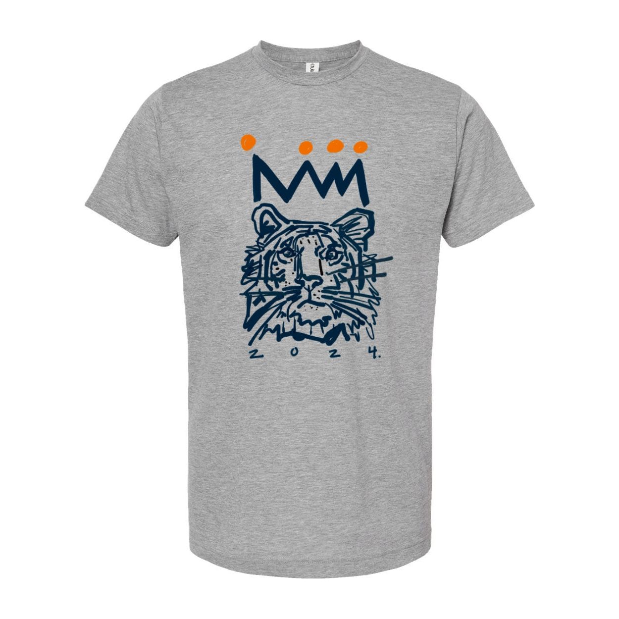 Navy x Orange Tiger Adult T-Shirt