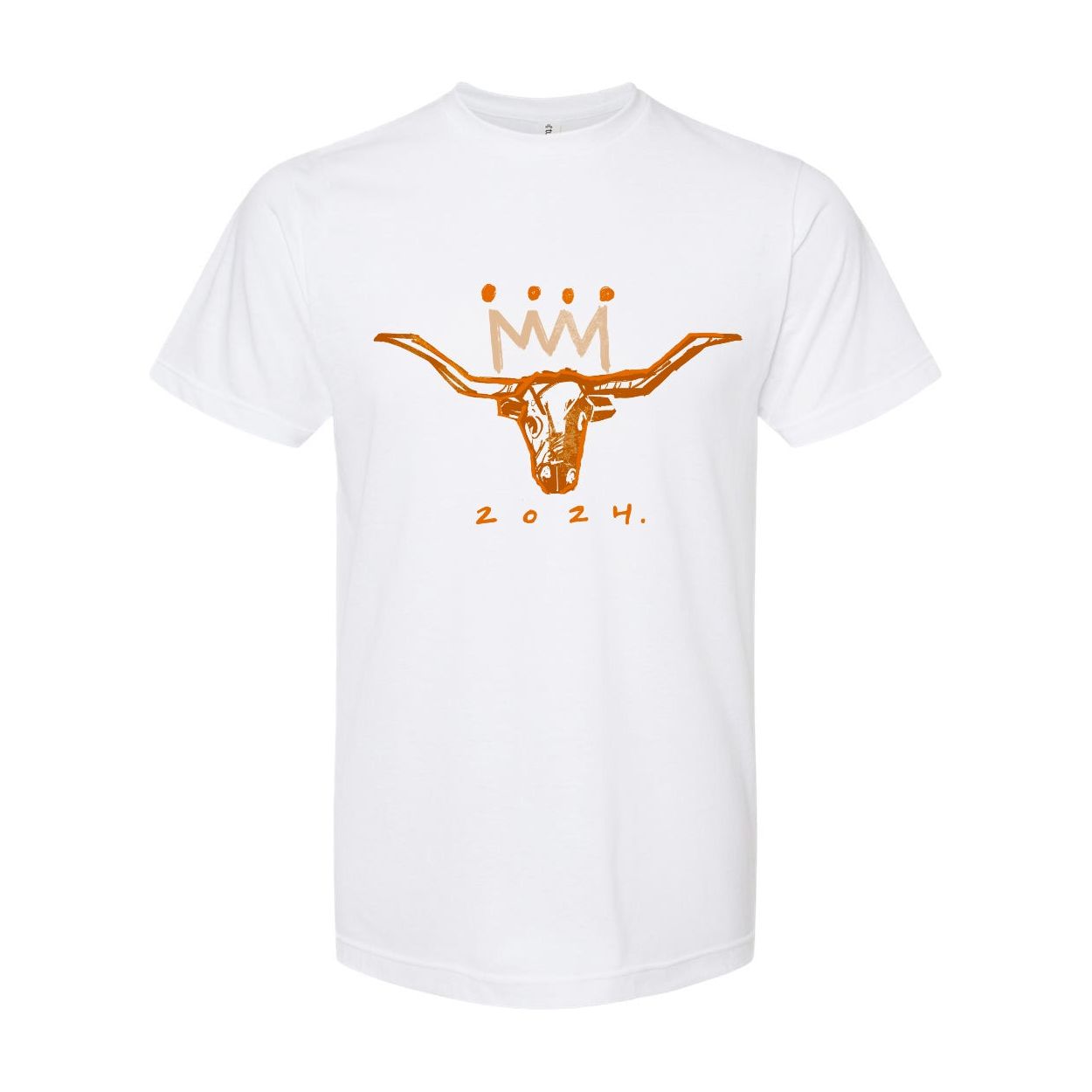 Burnt Orange x White Longhorn Adult T-Shirt