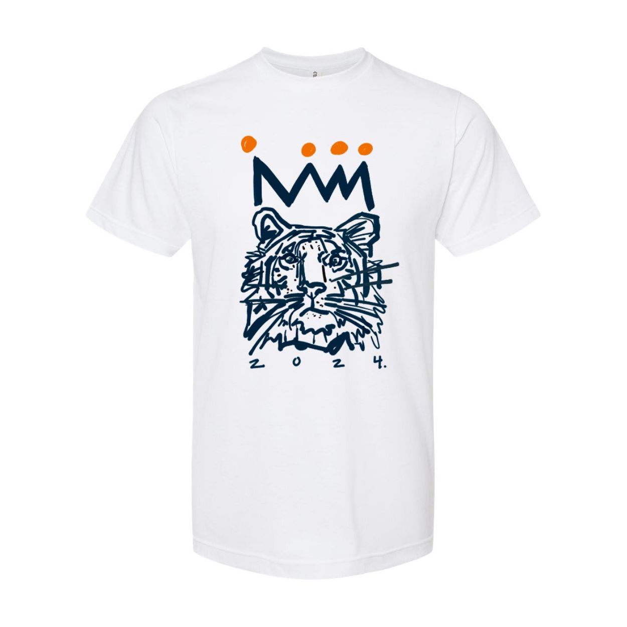 Navy x Orange Tiger Adult T-Shirt