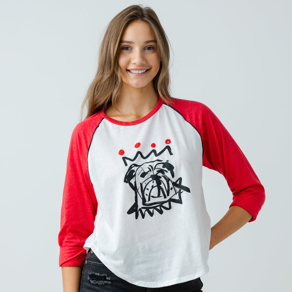 The Red x Black Vintage Baseball Crop