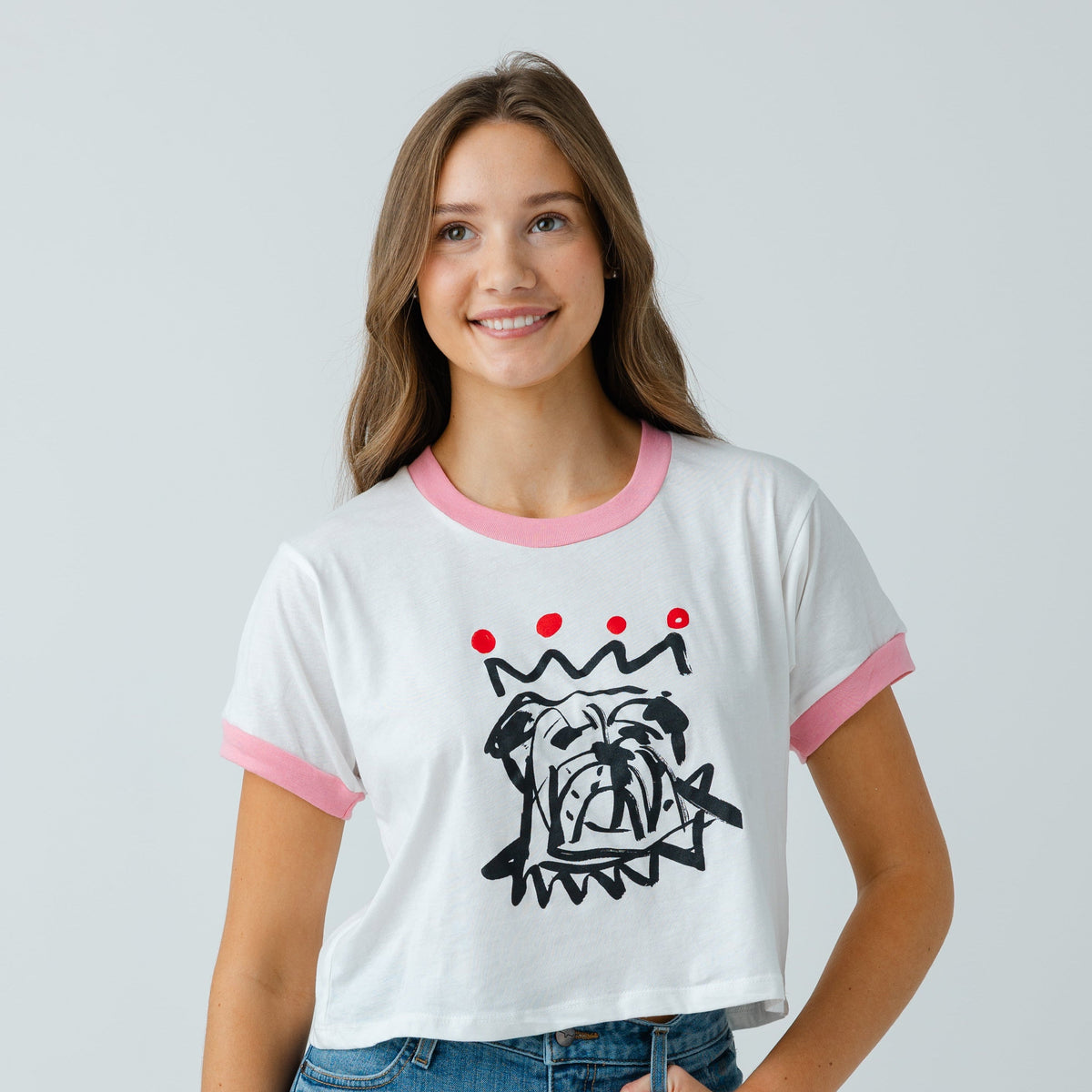 The Red x Black Ringer Crop