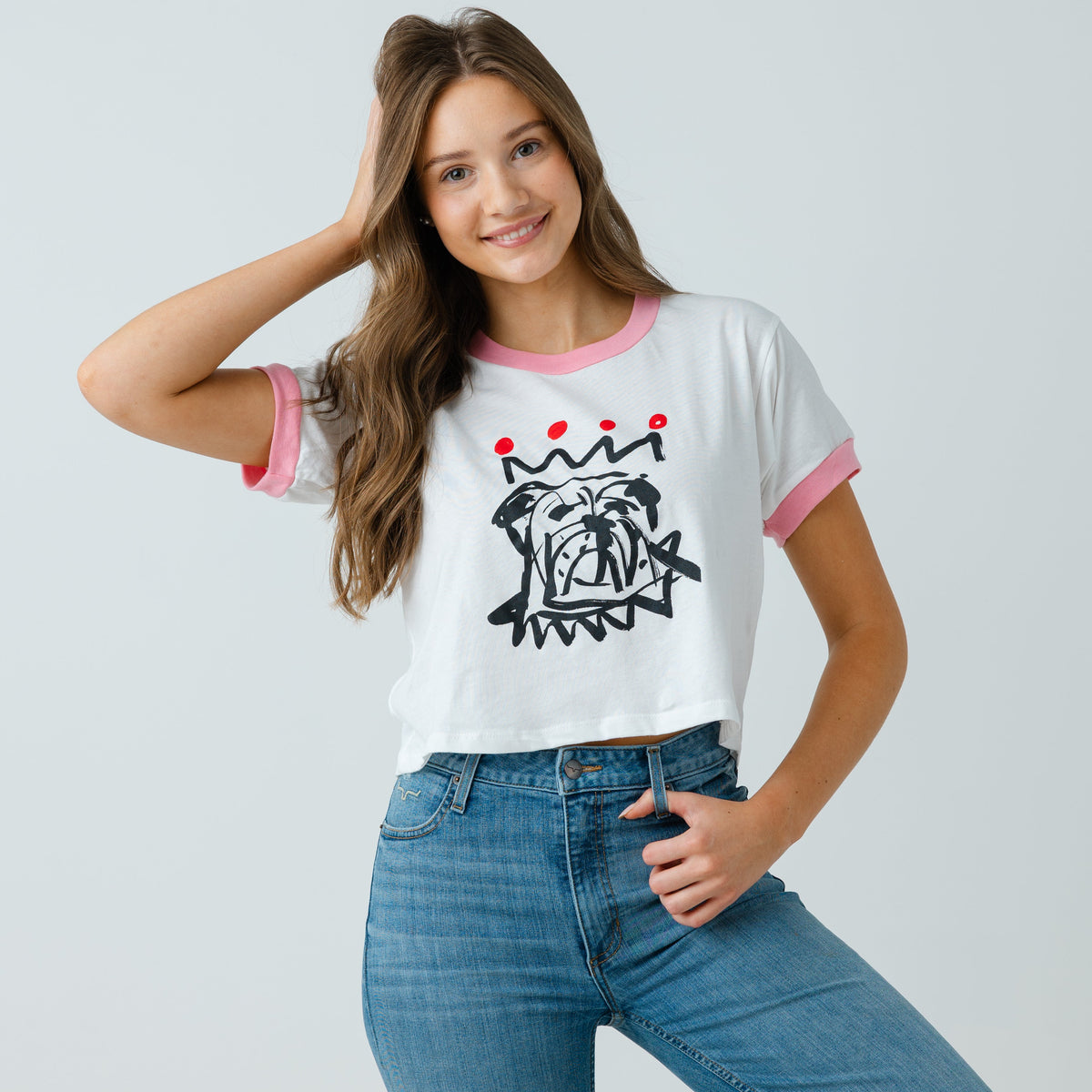 The Red x Black Ringer Crop