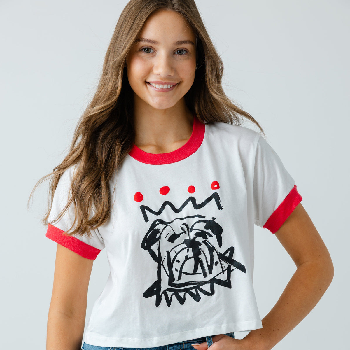 The Red x Black Ringer Crop