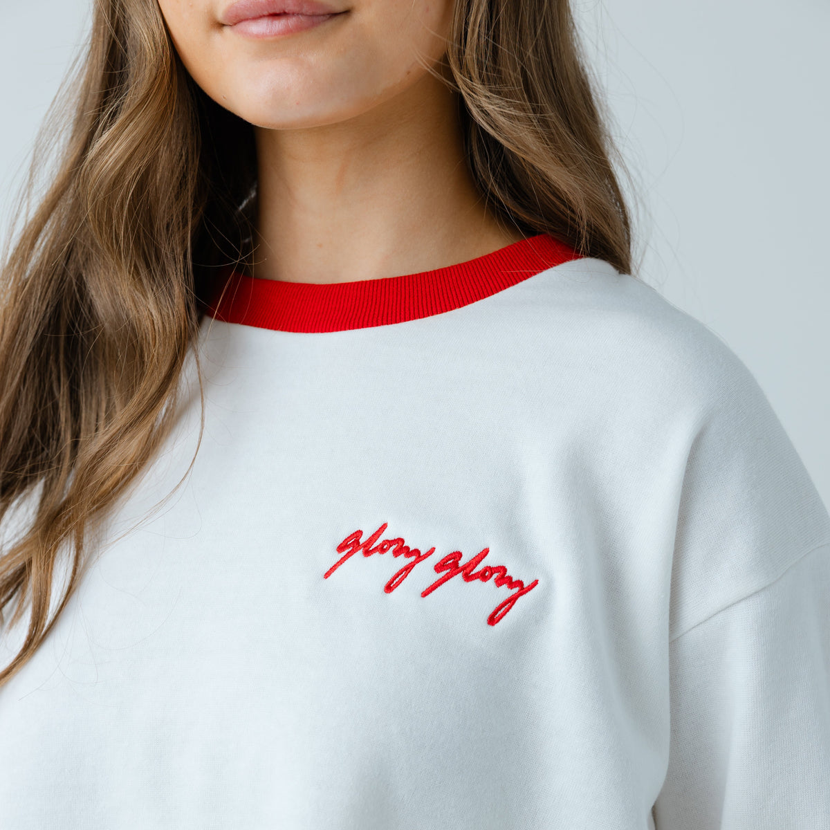 Glory Glory Ladies Embroidered Varsity Sweatshirt