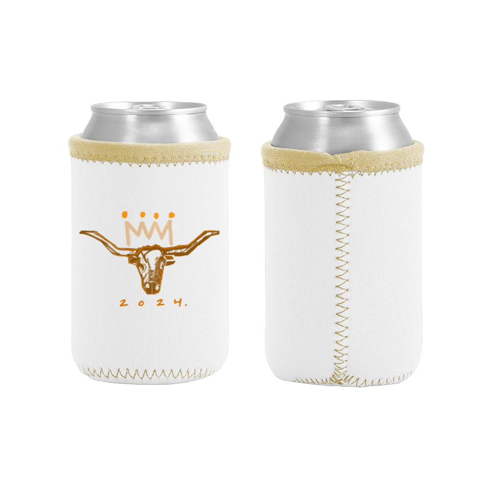 Burnt Orange x White Longhorn Koozie