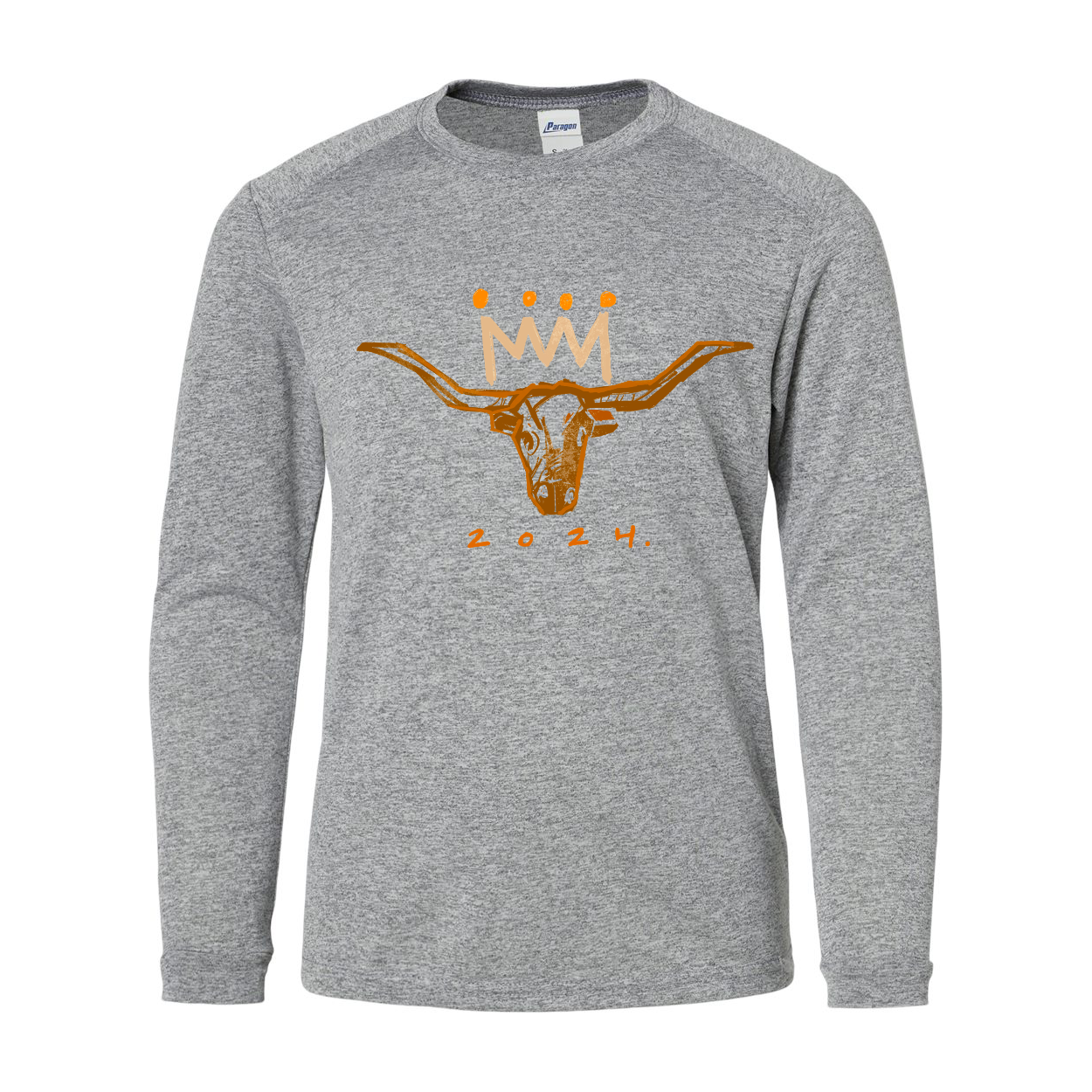 Burnt Orange x White Longhorn Youth UPF Shirt