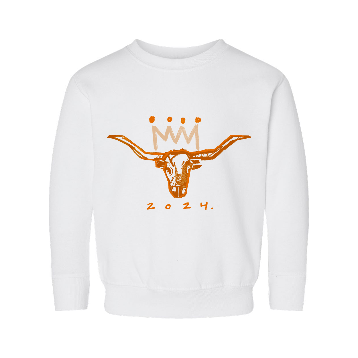 Burnt Orange x White Longhorn Youth Sweatshirt