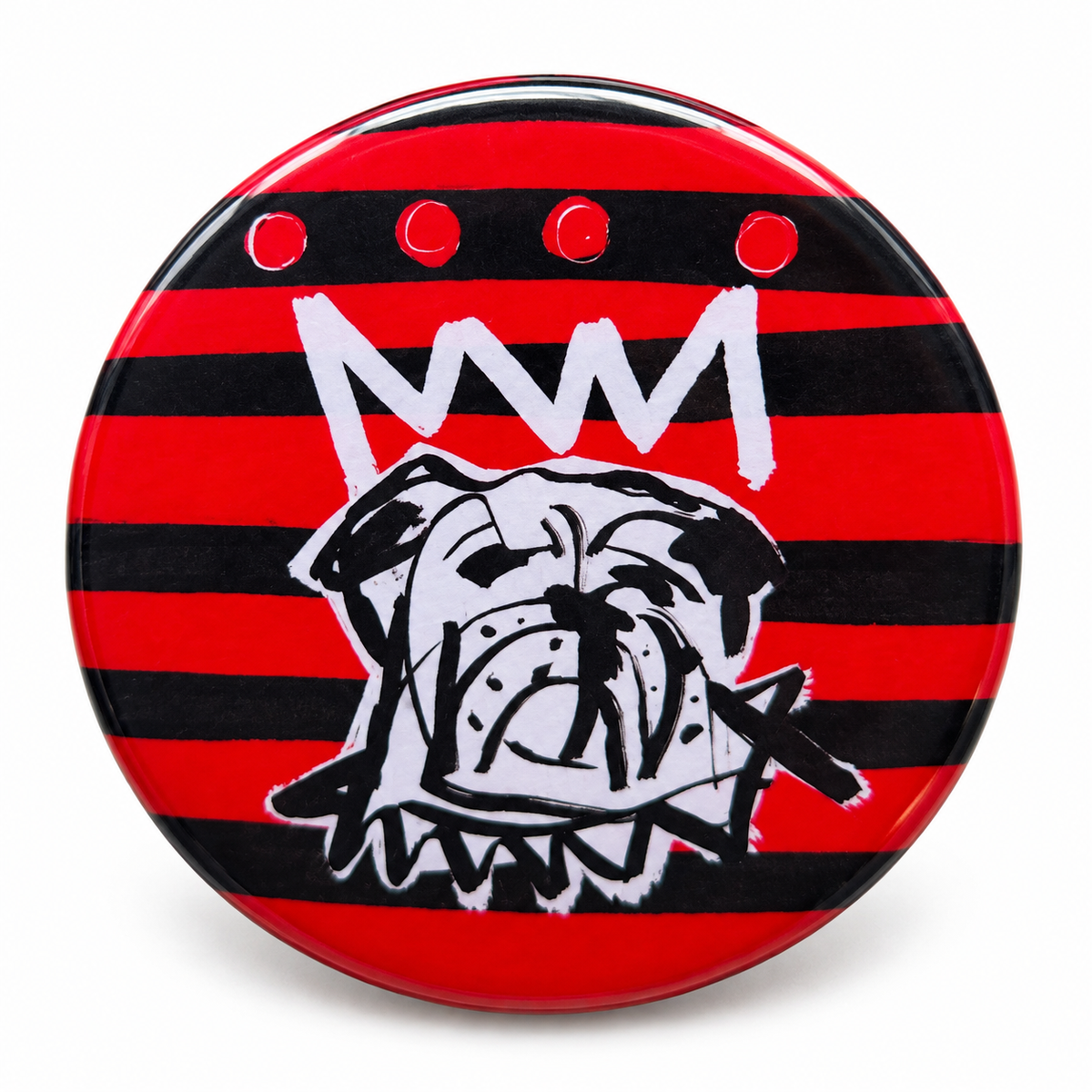 Red x Black Gameday Button on a clean white background